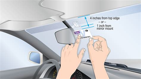 slide rfid tolltag sticker behind black area of windshield|tolltag windshield replacement.